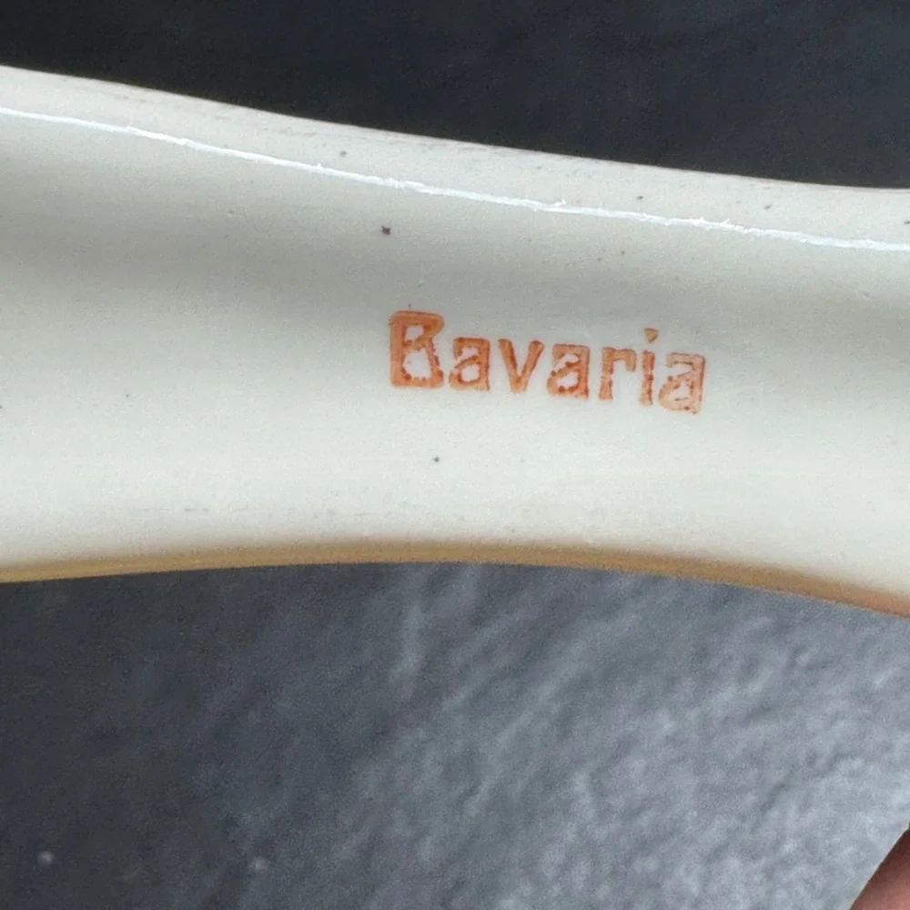 Vintage Bavaria Porcelain Floral Cake Server Gold Trim German China 5706